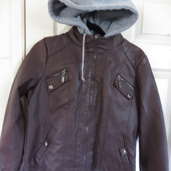 Jou Jou Fitted Vegan Leather Jacket size xl. - Picture 4 of 15